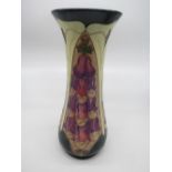 Moorcroft vase, tapering body with trumpet neck decorated in Foxglove pattern, printed marks H31cm