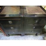 India Jane of London Chinese Empire revival two drawer dressing table, black with gilt detail and