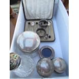 Hallmarked silver - set of coffee spoons with bean terminals, London 1962, in fitted case, pair of