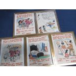 Laurence Tate (British C20th) Disney Scenes "To Christopher From His Dad" group of five coloured