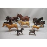 Collection of ten Beswick horses