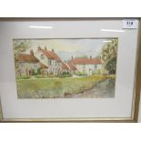 B. Ogley Sinnington late C20th watercolour depicting the village 26 x 16.