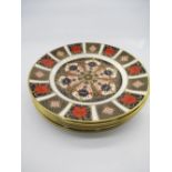 Royal Crown Derby 1128 Old Imari pattern - set of six circular plates each D22cm