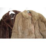 Ladies 3/4 length silk lined fur coat, ladies 1/2 length fur coat with silk lining (2)