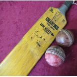 Teenage Cancer Trust Fundraiser - vintage 1950 Len Hutton cricket bat and balls