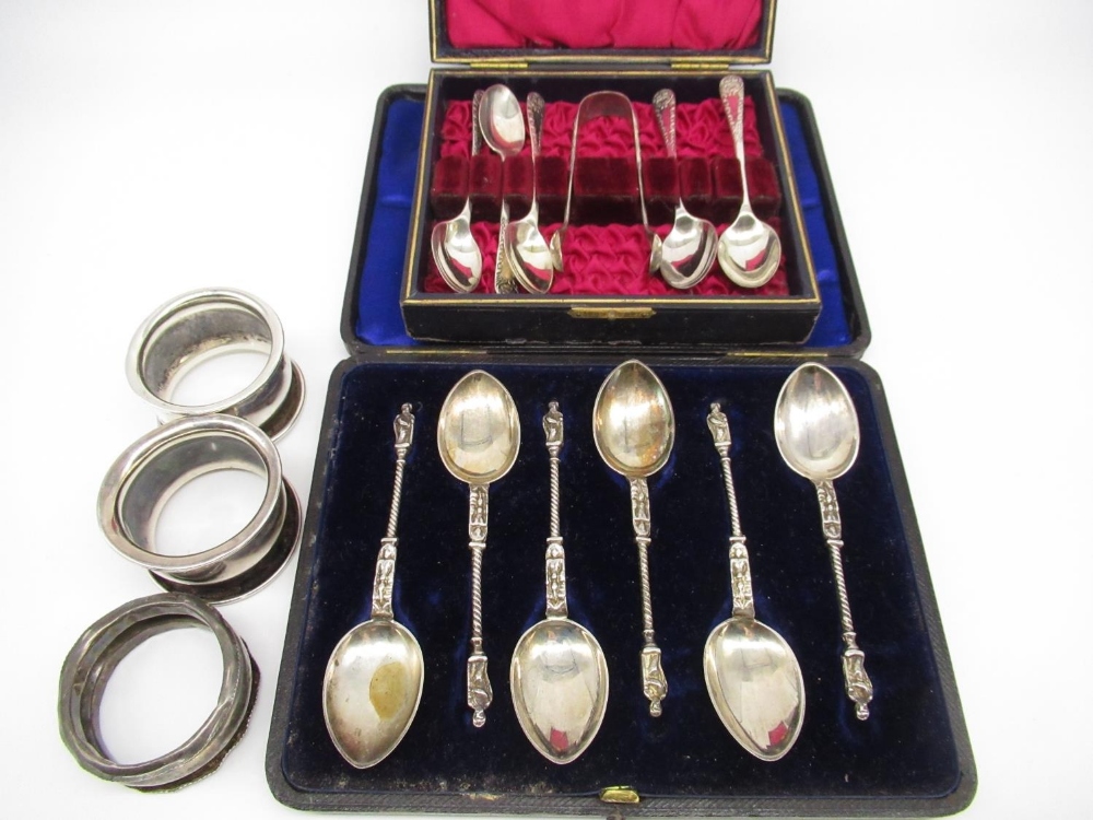 Set of six Victorian hallmarked Sterling silver apostle spoons by John Millward Banks, Birmingham,