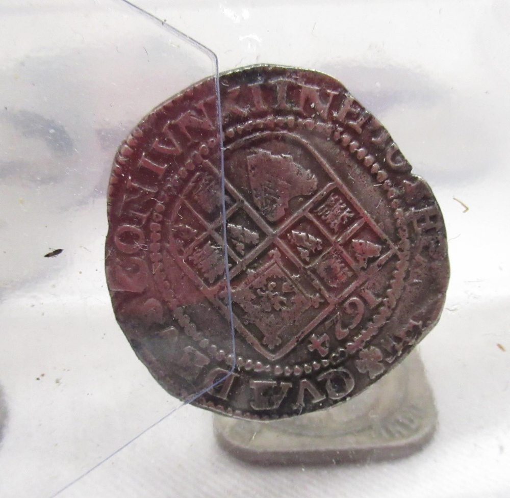 Two Scottish hammered coins, one dated 1624, other coins, some foreign - Image 3 of 3