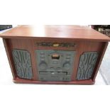 Akura retro music centre with radio, cd, tape and record player