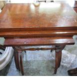 Nest of three French Empire revival rectangular tables, the burr tops on X frame supports joined