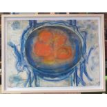 George Hainsworth (B.1937); ?Oranges on Blue Chair,? mixed media, signed, 55cm x 76cm