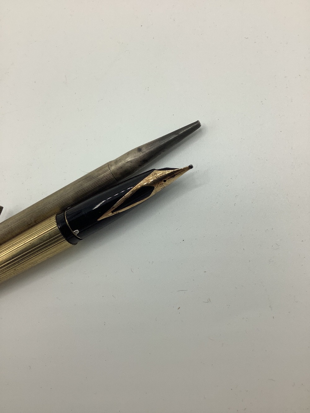 Sheaffer white dot rolled gold fountain pen and a sterling silver propelling pencil - Image 2 of 2