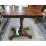 Regency rosewood and simulated rosewood rectangular side table on ring turned supports and bun