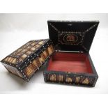 Pair of late Victorian style ebony and porcupine quill cigarette boxes, W20cm, D16cm, H9cm
