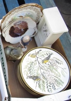 Set of twelve Franklin porcelain National Audubon Society songbirds of the world porcelain plates,