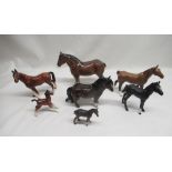 Three Royal Dalton horses and four unmarked horses
