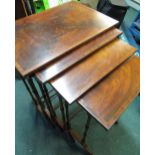 Teenage Cancer Trust Fundraiser - quality nest of four Edwardian mahogany inlaid occasional tables