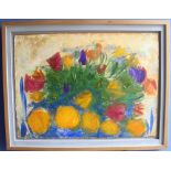 George Hainsworth (B.1937); ?Oranges and Tulips,? oil on paper on board, stamped with artists