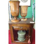 Teenage Cancer Trust Fundraiser - Edwardian oak smokers cabinet with beveled edge glazed door