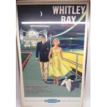 Bryan Davies, 1958, British Railways Whitley Bay, Northumberland, vintage travel poster published by