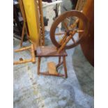 Beechwood turned spinning wheel
