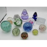 Collection of Victorian and later glass paperweights including a Sunderland Dump (13)