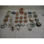 Japanese orange and gilt coffee set and a selection of various miniatures