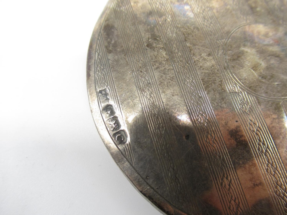 Hallmarked Sterling silver compact with enameled sweetheart RAF badge to front by BB, Birmingham, - Image 3 of 3