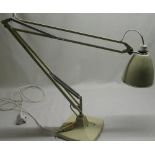 1933 Herbert Terry model 1209 angle poised lamp in painted cream finish stamped mark to swept square