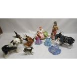 Coalport "Linda" and various other figures including Goebel, Capodimonte, Royal Worcester etc