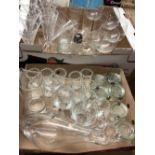 Large quantity of glassware including Dartington cocktail glasses, unusual wine decanter and boxed