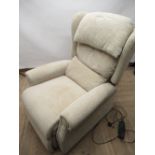 Electric rise and fall recliner in oatmeal type material