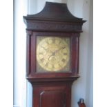 Daniel Dalton, Church Lanford, late c18th 30-hour oak longcase clock. With shaped caddy top blind