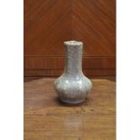 Small Chinese crackle glazed pottery mallet shaped vase, H13cm