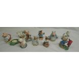 Eleven Border Fine Arts Beatrix Potter figurines including "Aunt Pettitoes", "Tailor of Gloucester",