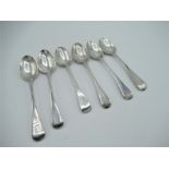 Harlequin set of six hallmarked silver teaspoons 3.4ozt