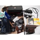 Voigtlander Vitomatic II 35mm camera and a collection of other cameras