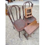 Pair of mid c20th Czechoslovakian bentwood chairs with hooped backs solid seats, mid 20th century