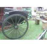Horse Drawn Governess Type Cart with Rear Opening Door and Padded Seats,in Green Painted Finish,