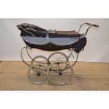 Silver cross brown and grey coach built Charles push chair with metal body work and a separate