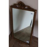 Gilt framed bevelled edged wall mirror (41cm x 78cm)