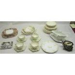 Fornasetti Milano Gondola pin tray, shell type tea pot, Victorian part tea set, Creamware etc