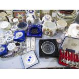 Collection of commemorative plates including ERII 80th Birthday, Royal Wedding of Charles and Diana,