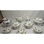 Collection of Royal Worcester Evesham ware, tureens, pots and a jug
