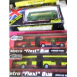 Collection of diecast and other model coaches including Solido double decker London bus, The