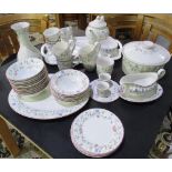 Johnson Brothers Summer Chintz dinner and tea service including vase, tea cups saucers, plates,