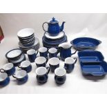 Large collection of Denby Imperial Blue cups, mugs, bowls, saucers, plates, teapot, etc