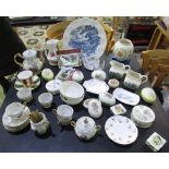 Collection of Wedgwood, Ringtons and other decorative ceramics including trinket dishes, jugs, tea