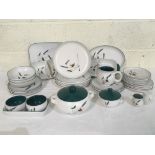 Large collection of Denby Greenwheat pattern dinner ware (2 boxes)