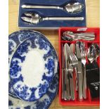 Quantity of Royal Doulton stainless steel cutlery and a small selection of Regent blue and white