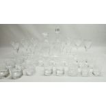 Stuart crystal decanters and tumblers and assorted cut glasses